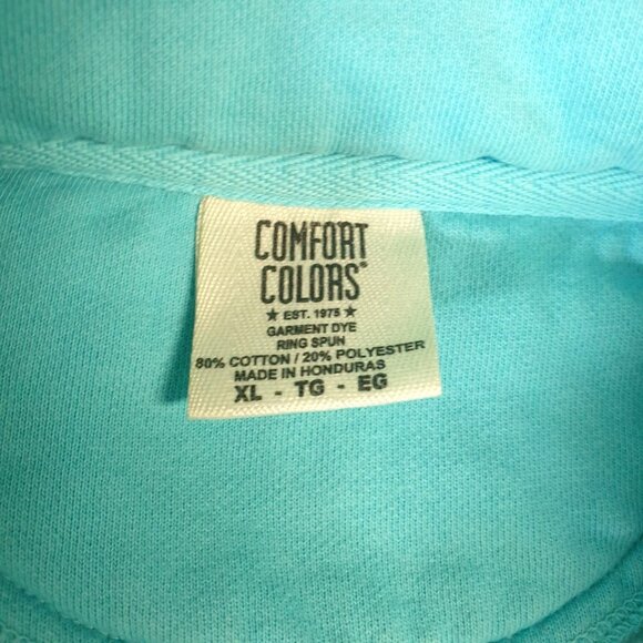 Comfort Colors Womens Be Kind Sweatshirt XL Teal Blue Quarter-Zip Pullover Chic - Picture 5 of 6